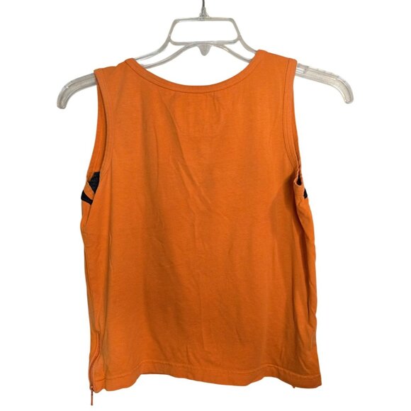 Harley-Davidson Womens Orange Sleeveless Tank Top With Side Zipper M - Picture 3 of 6